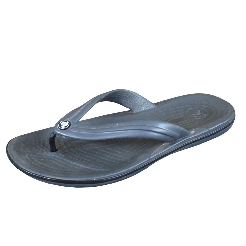 Crocs Crocband Women Flip Flop Size 6 Casual Summer Beach Sandal Black Synthetic
